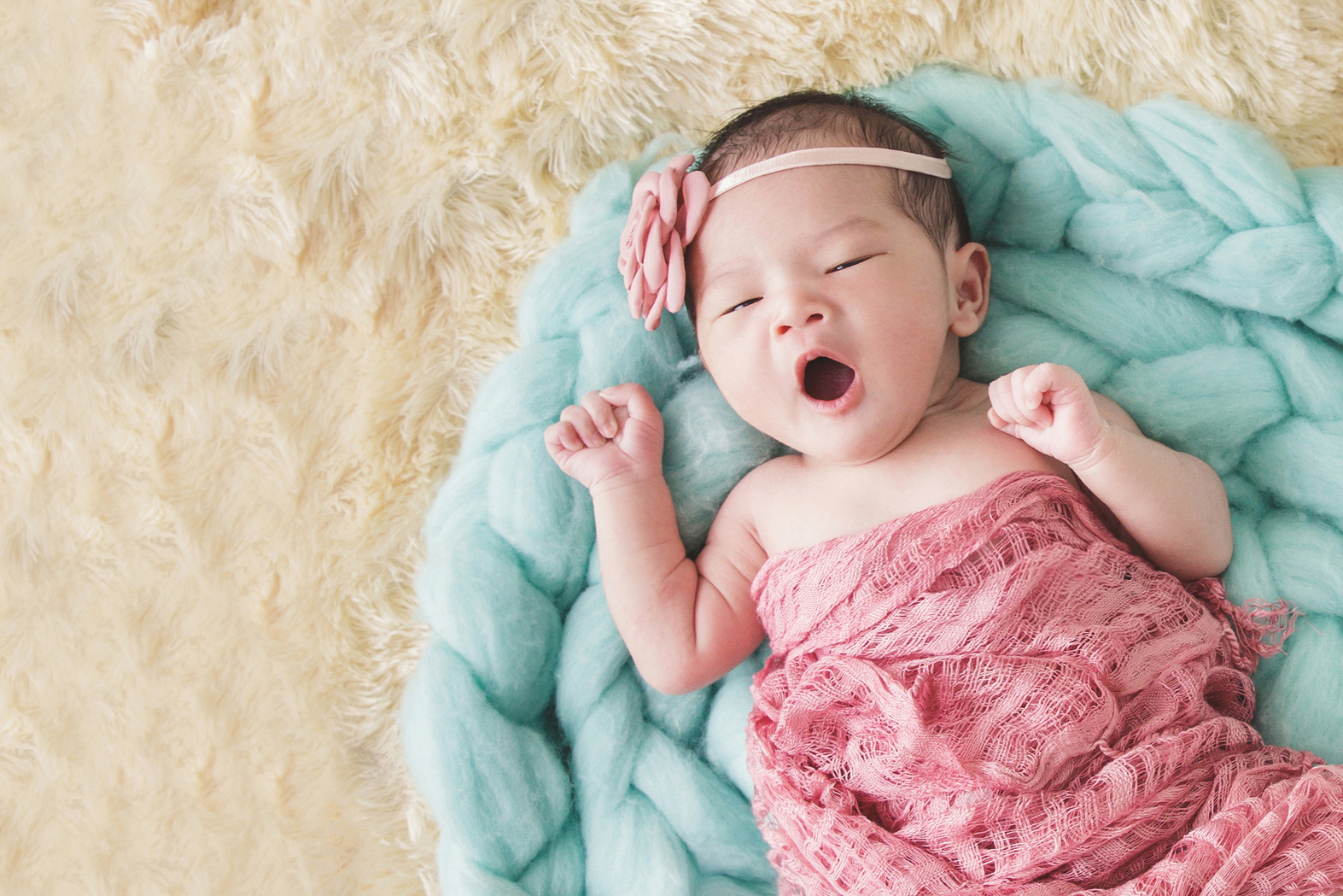 Little Baby Girl Yawning